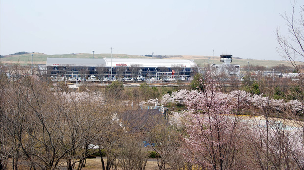 桜と福島空港